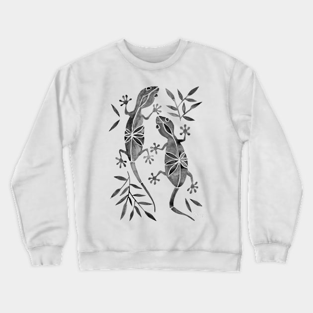 gecko black Crewneck Sweatshirt by CatCoq